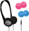 Maxell 190338 Kids Safe Headphones, Pink/Blue/Silver...