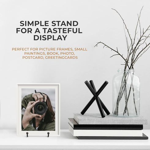 TR-LIFE 4 Pack 3 Inch Plate Stands for Display - Plate Holder Display Stand + Metal Frame Holder Stand for Picture, Decorative Plate, Book, Photo ...
