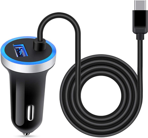 USB C Car Charger, 3.4A Fast Charging Car Adapter+3ft Type C Cable for Samsung Galaxy S24 S23 S22 S21 S20 S10 Note 20 A10E A20 A50 A51 A71 A11,LG ...