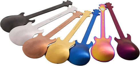 DEAYOU 14 Pieces Guitar Coffee Spoons, 18/10 Stainless Steel Small Spoon, 4.7 Inch Creative Demitasse Espresso Spoons for Dessert, Ice Cream, Tea,...