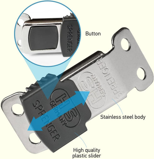 Herm Sprenger ClicLock Fastener Stainless Steel Buckle for Prong Dog Training Collar & Quick Release with Easy Buckle for Medium Large Dogs (3.0/3...