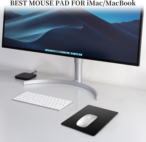Aluminum Mouse Pad with Non-slip Rubber Base and Micro Sand Blasting Alloy Surface for Fast and Accurate Control | Black...