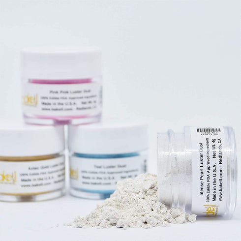 Luster Dust - Intense Pearl White (4g 1x Jar) | Edible Vegan Dust & Paint for Cake Decorating, Ice Cream, Desserts, Cocktails and Beverages by Bak...