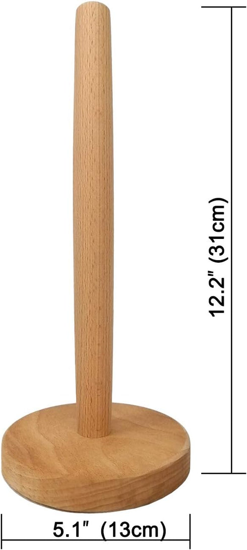 Wood Paper Towel Holder, Wooden Paper Towel Holder Countertop Standing Paper Towel Organizer Roll Dispenser for Kitchen Countertop & Dining Table...
