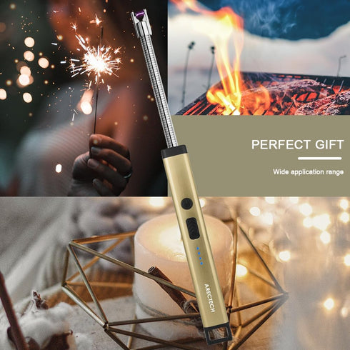 ARECTECH Lighter Candle Lighter Electric Lighter Rechargeable USB Arc Lighters for Candle Camping Cooking Fireworks Christmas Birthday Gifts with ...