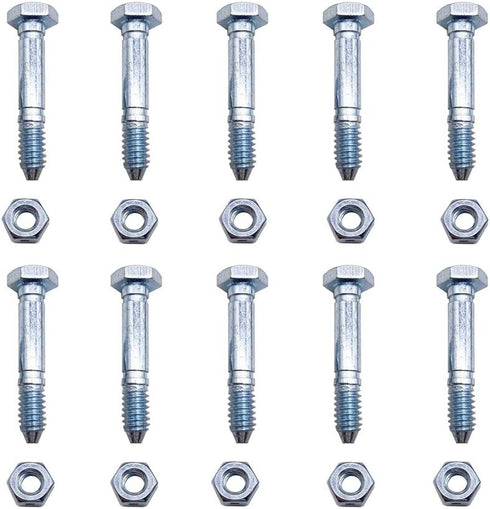 Pro-Parts 10PK Shear Pins and Nuts for Ariens 532005 53200500 Snow throwers...