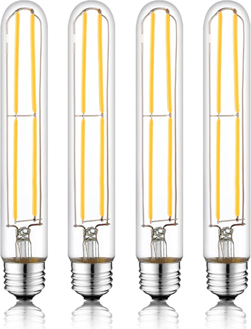7.3 Inch E26 Led Bulb 60 watt Dimmable,3000K Warm White Edison Bulbs,6W Tubular T10 Long Clear Glass Light Bulb for Rustic Pendant,Industrial Pipe...