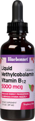 Bluebonnet Liquid Methylcobalamin Vitamin B12 5000 mcg Active Coenzyme Form of Vitamin B 12 Liquid Drops Energy Supplement for Women & Men - Vegan...