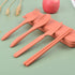 Reusable Utensils Set with Case, 4 Sets Wheat Straw Travel Cutlery Set, Portable Spoon Knife Fork Chopsticks Lunch Box Utensil Set for Kids Adults...