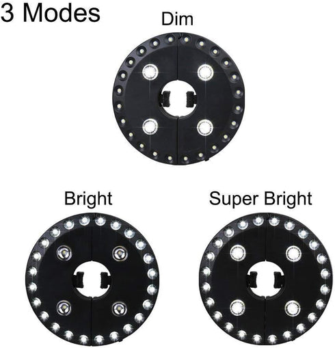 Patio Umbrella Light 3 Brightness Modes Cordless 28 LED Lights at 200 lumens-4 x AA Battery Operated,Umbrella Pole Light for Patio Umbrellas,Campi...