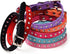 Dogs Kingdom 10 "-16.5" Total Length Suede Skin Jeweled Rhinestones Pet Dog Collar Sparkly Crystal Diamonds Studded Leather Puppy Dog Cat Collar P...