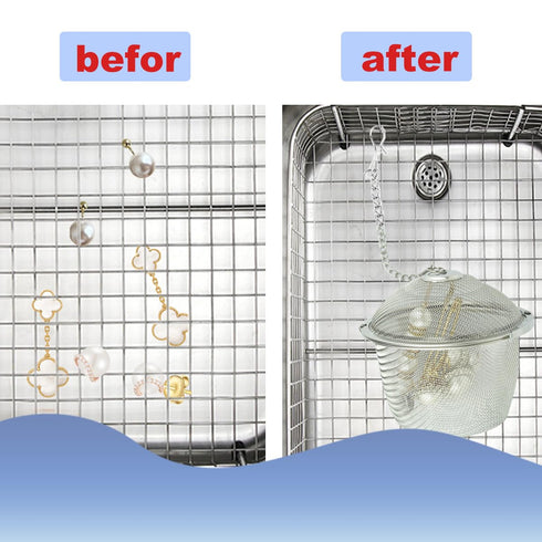 5 Pcs Ultrasonic Cleaner Baskets, 304 Stainless Steel Jewelry Steam Cleaner Baskets Ultrasonic Parts Cleaner Basket with Lock and Hook for Cleanin...