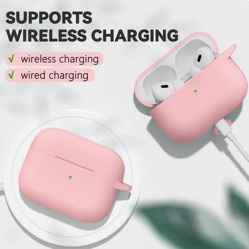 AirPods Pro 2nd/1st Gen Case Cover (2023/2022/2019) with Cleaner Kit,Soft Silicone Protective Cover for Apple AirPod Pro 2 Generation Charging Cas...