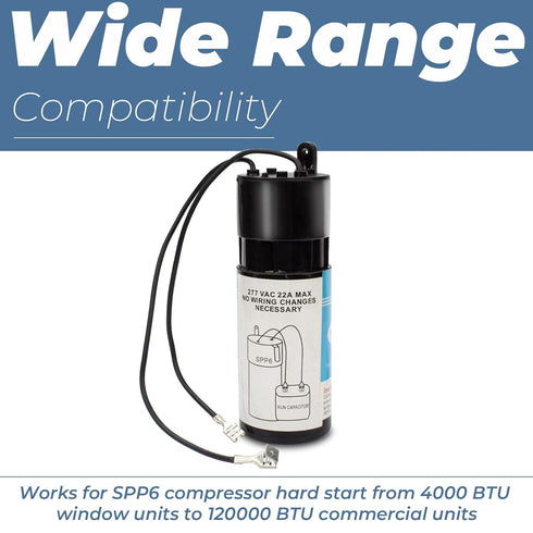 Antoble Hard Start Kit SPP6 Relay Start Capacitor Relay 1/2HP-10HP Increases Torque 500% Pow-R-Pak 120-288V AC Compressor...