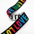4-Yards 1-1/2" Love Elastic Stretch Ribbon Trim for Stretch Elastic Band, Headband, Hand Band and Waist Belt (Rainbow/Black), TR-11609...