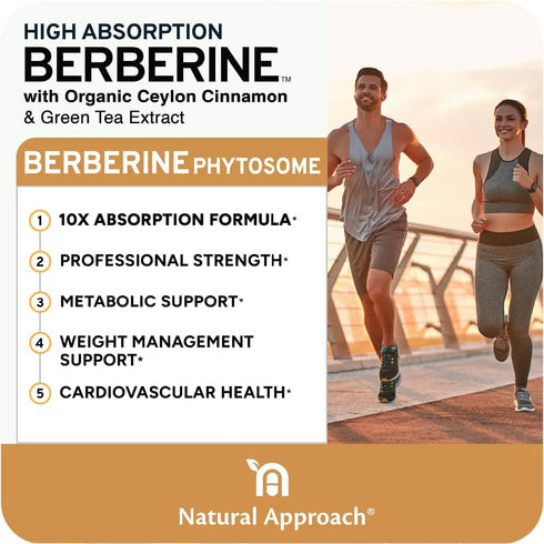High Absorption Berberine Phytosome - 10X More Bioavailable | Weight Management & Metabolic Support for Women & Men | Ceylon Cinnamon + Green Tea ...