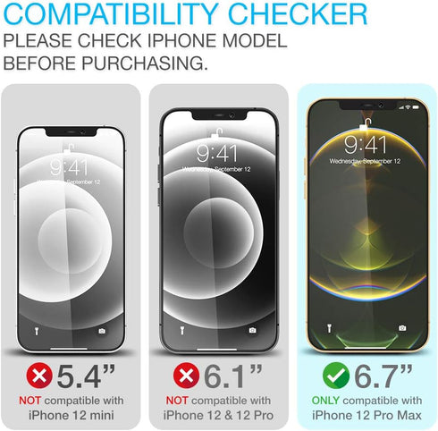 Purity Screen Protector Compatible with iPhone 12 Pro Max 2020 6.7", Tempered Glass Screen Film Designed for iPhone 12 Pro Max Anti-Scratch Work w...