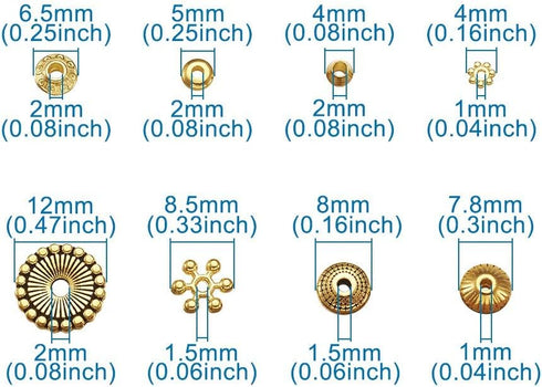 Craftdady Tibetan Antique Golden Spacer Beads with Cotainer Box(8 Styles, 320Pcs)...