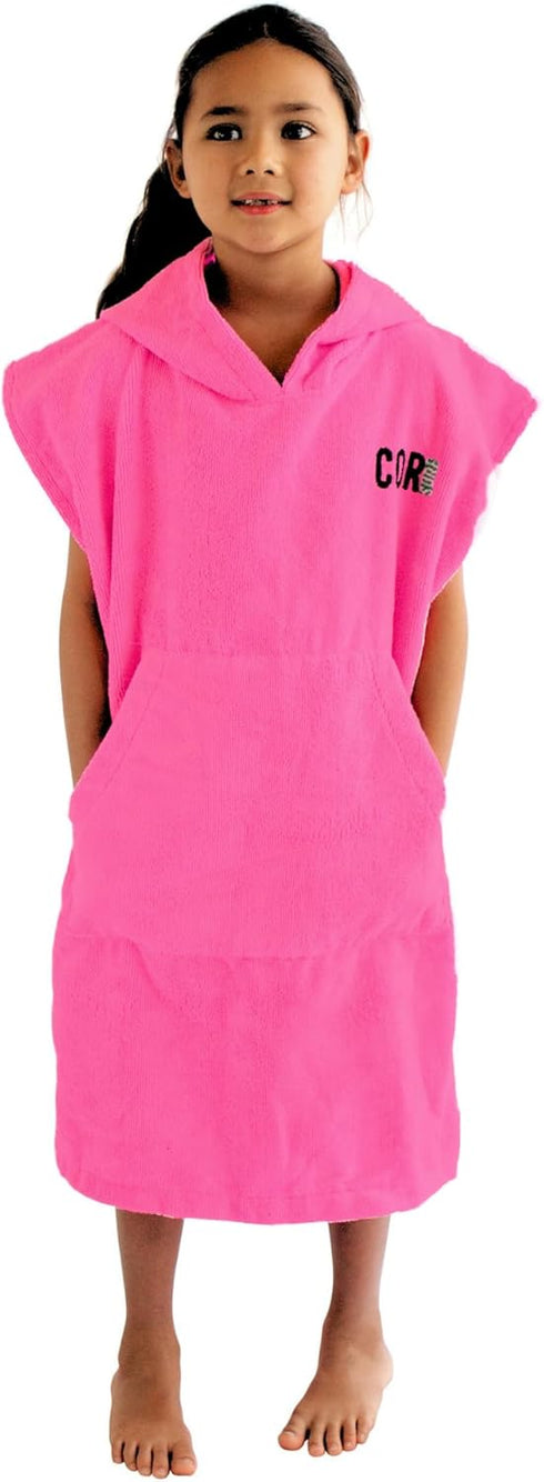 COR Surf Poncho Changing Towel Robe with Hood and Front Pocket for Kids, Doubles Up As Beach Towel and Blanket, Made of Quick Dry Microfiber, Fits...
