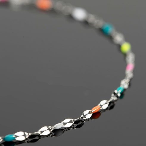 UMAOKANG 16.4 Feet Stainless Steel Chain for Jewelry Making Dainty Chain Necklace for Women Colorful Enamel Link Chain with Jump Rings and Lobster...