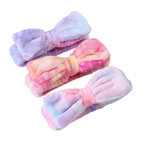 3 Pack Makeup Headband for Women, Skincare Headband, Spa Headband for Washing Face, Lovely Soft Bow Hair Band Head for Women...