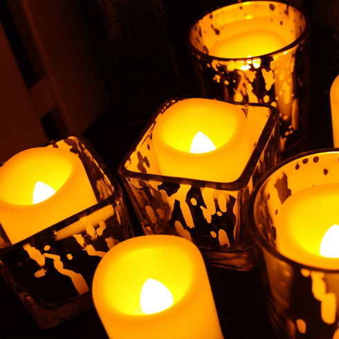 Flameless Candles, Realistic Flickering Votive Candle Tea Light Battery Operated, 200 Hours of Nonstop Working with Remote and 4/8 Hours Timer, Pa...