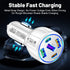 5 in 1 Car Charger Adapter,75W High Power Cigarette Lighter Adapter,QC3.0/PD Super Fast Charging Car Phone Charger Compatible with iPhone 14 13,iP...