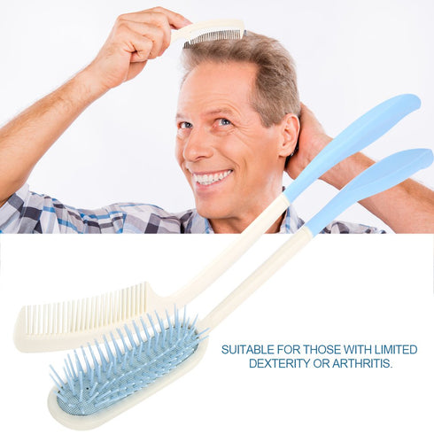 Long-handled Comb - Hair Brush Massage Scalp Comb Side Bendable Comb Hair Care Set Anti-static Hair Health Care Set Smooth Relax Scalp for Men Wom...