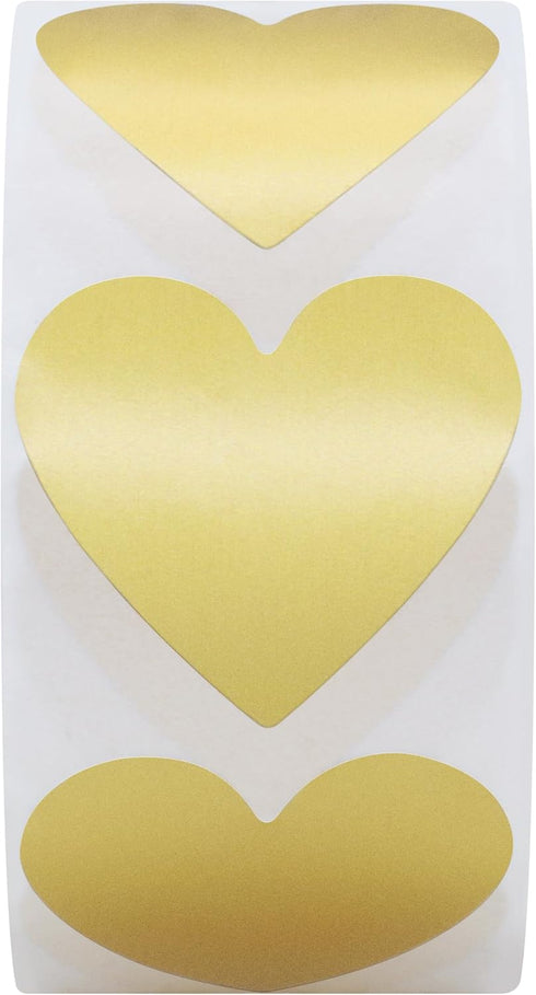 Hybsk 1000pcs Gold Heart Stickers 30mm Love Labels for Crafting Scrapbooking (Gold)...