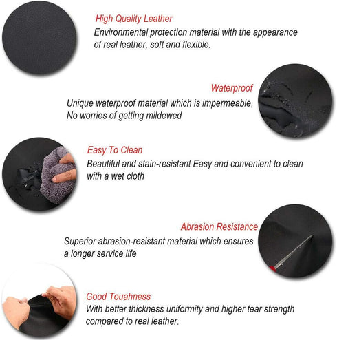 Center Console Cover Front Door Armrest Replacement Kit Fits for Pilot 2009-2015,Leather Cover Only (Black)...