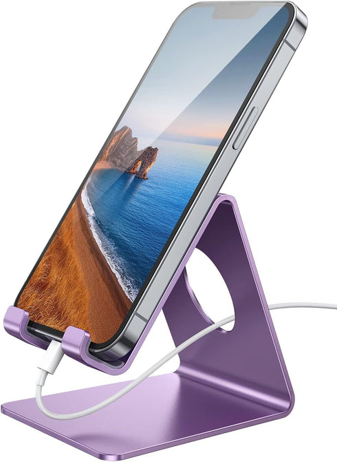 Lamicall Cell Phone Stand, Desk Phone Holder Cradle, Compatible with Phone 13 12 Mini 11 Pro Xs Max XR X 8 7 6 Plus SE, Smartphones Dock, Office D...