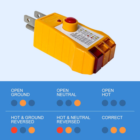 Outlet Tester for Grounding Products, Outlet Tester with GFCI, Electrical Receptacle Tester, Plug Tester, Socket Tester for North American Outlets...