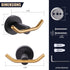 ARCORA Towel Hooks Black and Gold, SUS 304 Stainless Steel Double Wall Hooks, Heavy Duty Robe Hooks, Bathroom Towel Hooks for Wall...