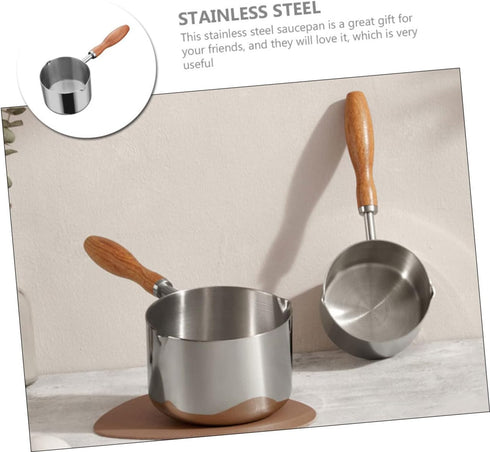 Oil Pan Casserole Pot Sauce Pan Reusable Sauce Pot Cooking Pot Stew Pot Soup Pot Ramen Pot Pasta Pan Dipping Pot Saucepans Coffee Chocolate Stainl...