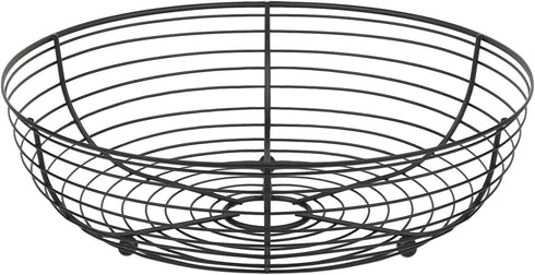 IBWELL® Black Fruit Bowl for Kichen Countertop, Round Wire Fruits Breads Vegetables Snacks Canddy Basket - 11.2"x3.6"(DxH)...
