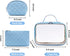 3 Pcs Makeup Bag Clear Travel Toiletry Bags TSA Approved Cosmetic Pouch for Girls Women Waterproof Portable Case (Blue)......