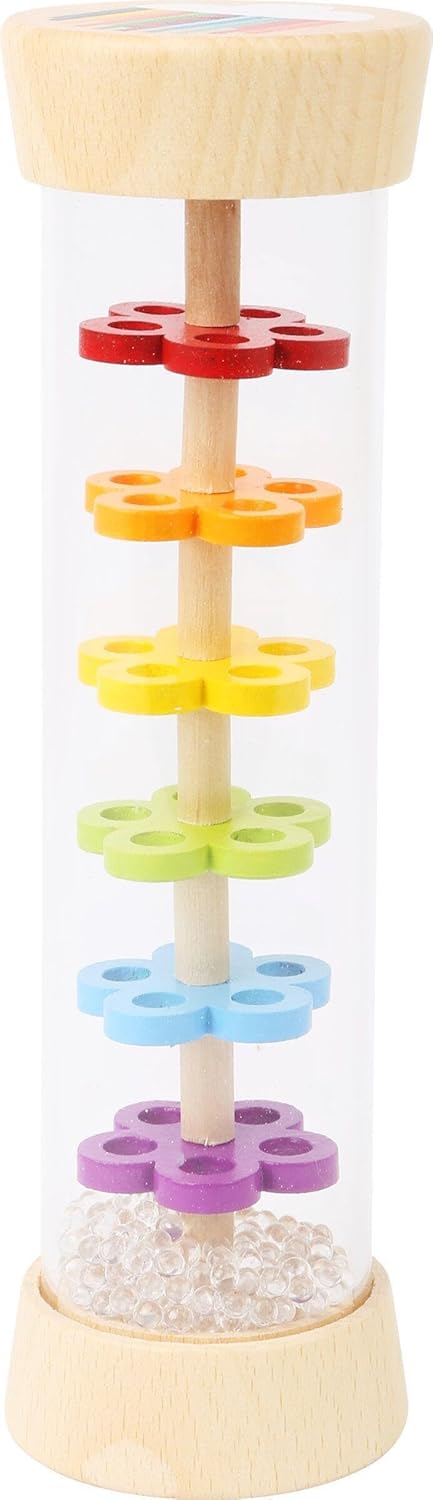 Wooden Rainbow Rainmaker Toy by Small Foot – Rhythm Instrument and Rattle for Babies Helps Hand-Eye Coordination and Developing Sensory Skills – C...