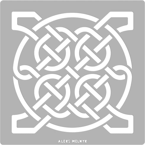 Aleks Melnyk #114 Metal Stencil, Celtic Knot, Wicca, Irish Stencil, 1 PCS, Template for Painting, Wood Burning, Pyrography, Wood Carving, for Embr...