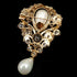 Victorian Vintage Silver Tone Ribbon Floral Scroll Pearl Drop Wedding Brooch Pin Bridal Jewelry...