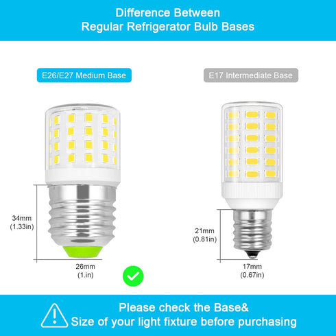 KEI D34L Refrigerator Bulb Replacement AC100-265V 3.5W Refrigerator Bulb Frigidaire Daylight White 600LM 4W Equivalent 40W Refrigerator Light Bulb...