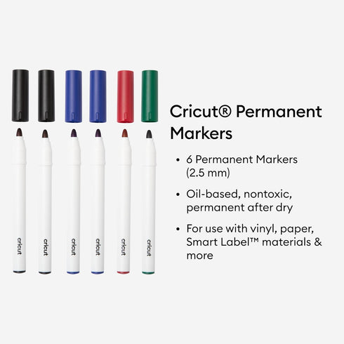 Cricut Permanent Markers 2.5 mm, Black (3 ct) - Compatible Venture, Pack of 1...