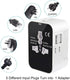 rts High Speed 25W Dual USB Universal Travel Adapter International All in One Worldwide Travel Multi Plug Adapter Cable & Wall Charger with Build ...