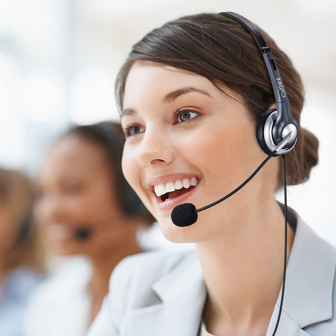Callez Phone Headset with Noise Cancelling Microphone and Volume Control, Office 2.5mm Telephone Headsets Compatible with Panasonic AT&T ML17929 V...
