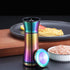 Rainbow Salt And Pepper Shakers, Kyraton Titanium Plating Stainless Steel Salt And Pepper Grinders Refillable Pepper Grinder, Pepper Mill, Salt Gr...