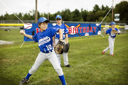 Large Baseball Party Party Banner Decoration - Baseball Sport Birthday Party Supplies Wall Decorations for Indoor/Outdoor(8.2 ×1.5ft)...