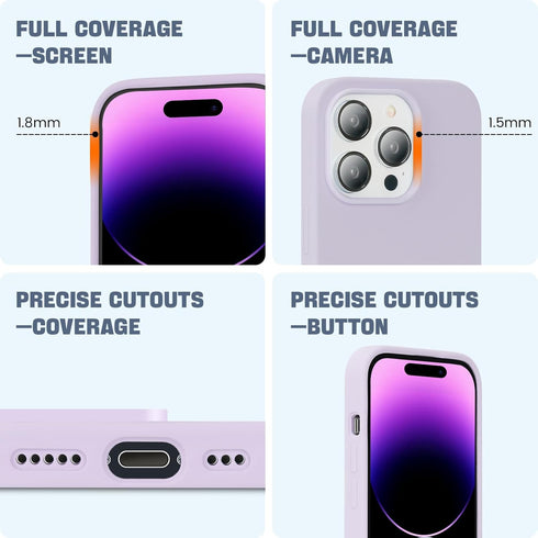 Compatible with Iphone 14 Pro Max Case, Liquid Silicone Case, Ultra Drop Protection, Full Coverage, Supreme Touch Feeling, Scratch Resistant, 6.7 ...