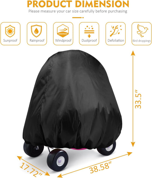 Kids Ride On Car Cover Waterproof, 420D Small Cover for Cozy Coupe Truck Ride-On Car, Toddler Push Car Cover All Weather Protection(Only Use for C...