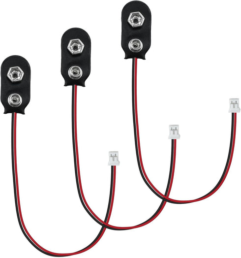 SDTC Tech 3 Pack 9V Battery Snap to 2-Pin PH2.0 Connector Cable I Type Battery Clip Lead Wire (15cm)...