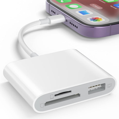 SD Card Reader for iPhone, Memory Card Reader with USB Camera Adapter Plug and Play Trail Game Camera SD Card Viewer Supports SD and TF Card Micro...