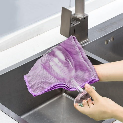 SINLAND Microfiber Glass Cleaning Cloth, Lint Free Cleaning Cloth for Cleaning Window, Car Windows, Mirrors, and Stainless Steel 16x16inch (6-Pack...